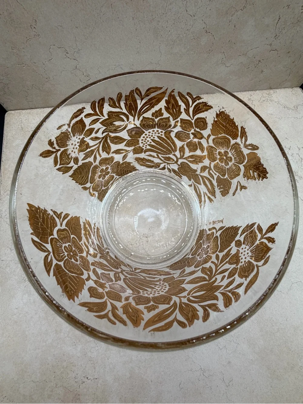 1960's Georges Briard MCM Persian Garden Ice Bucket And Tongs 22k Gold Embellish
